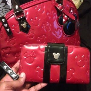 Disney Minnie Mouse Loungefly Purse & Wallet Set